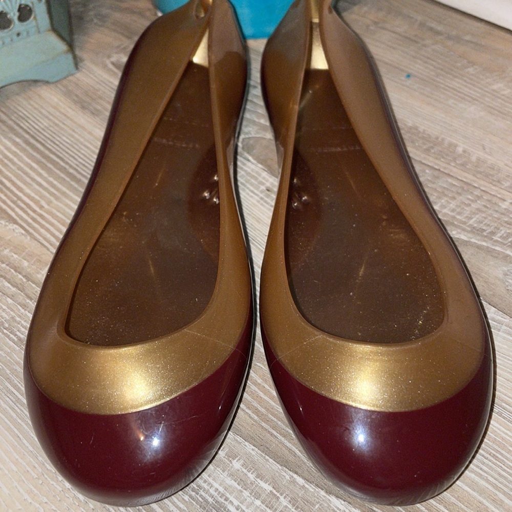 NWT Brown & Gold Flexible Flats